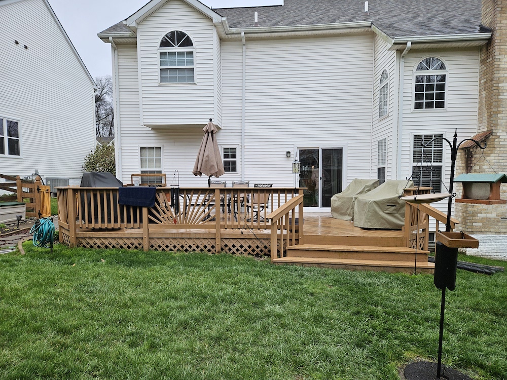 older wooden deck in Frederick Maryland