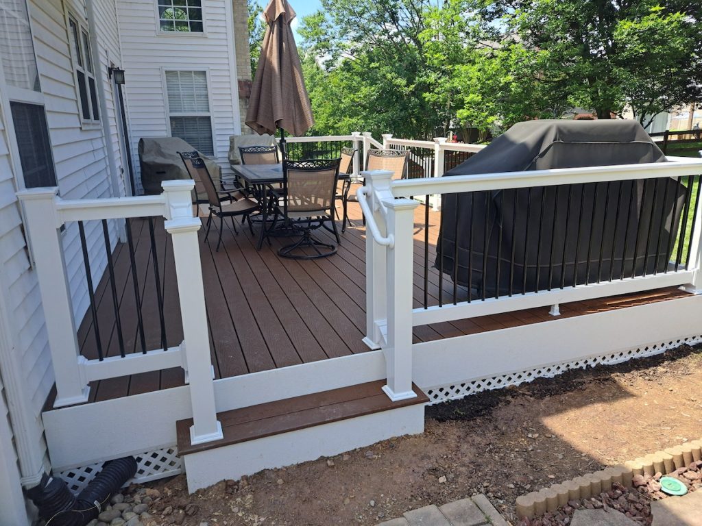 Set of steps leading up to new deck 