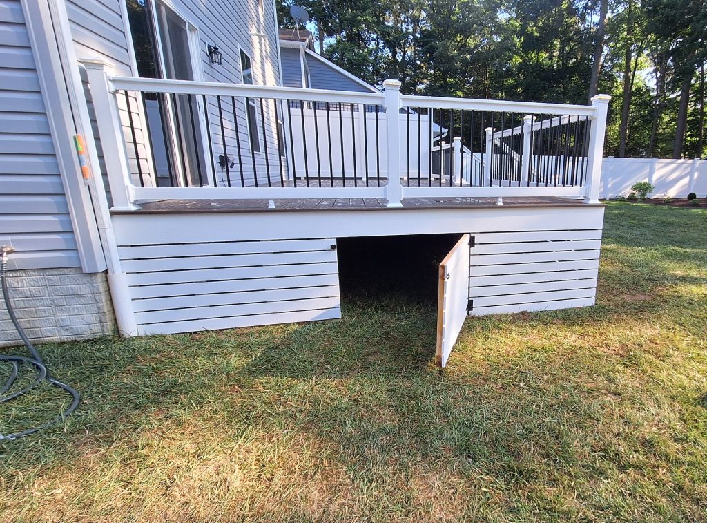 access gate on under deck cladding 