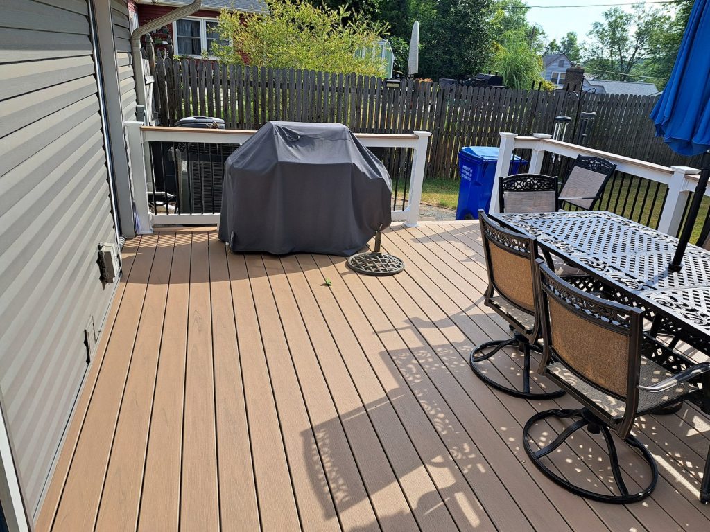 Trex Lineage decking in Carmel hue 