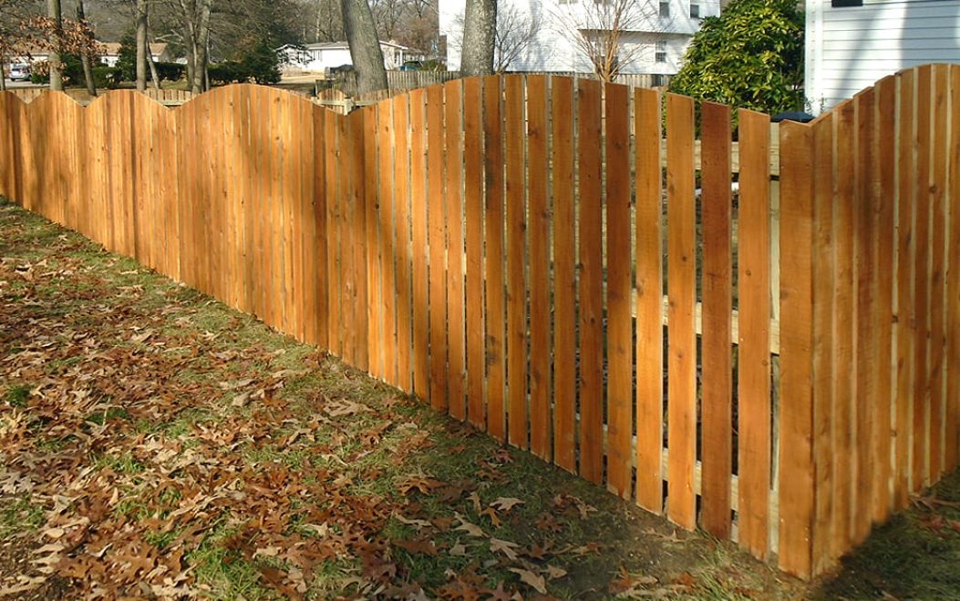 3-PICKET - Spaced Picket Convex Arch Wood Fence