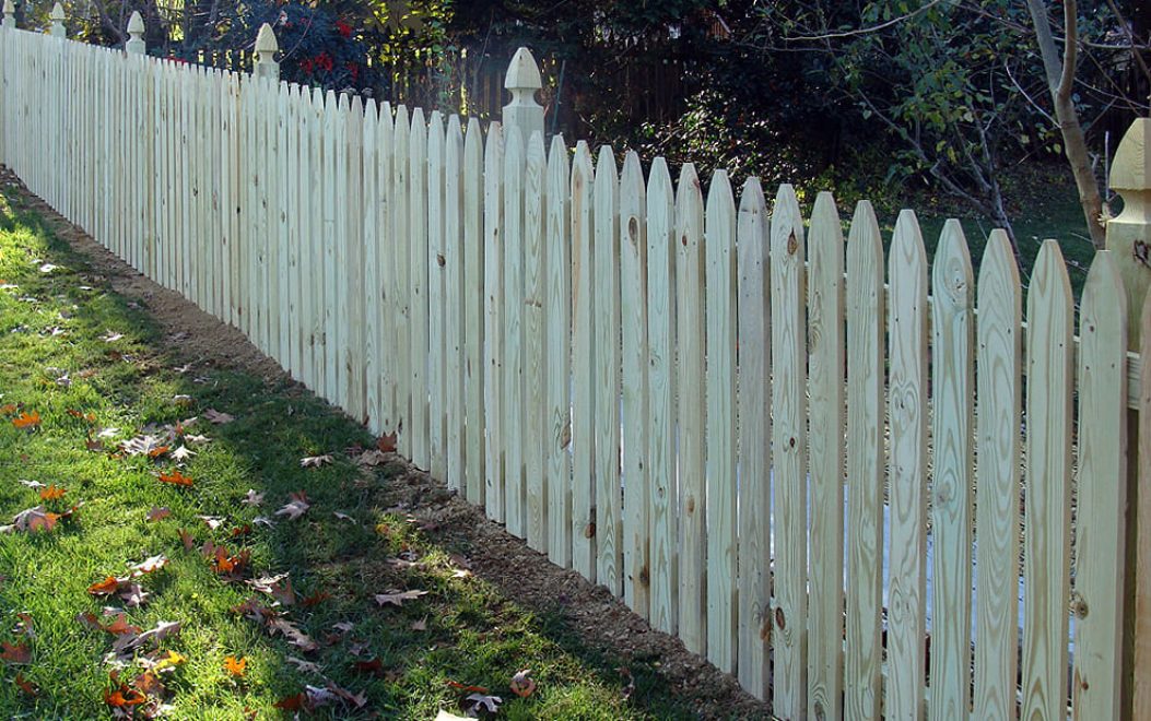 7-PICKET - Gothic Spaced Picket Fence with French Gothic Posts 2