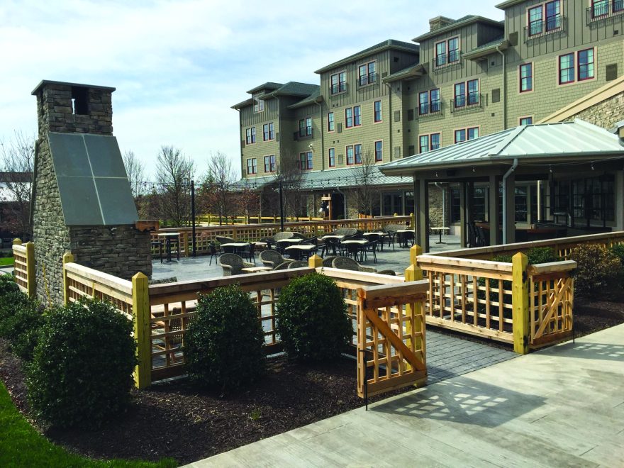 Custom Cedar Fencing at The Inn at Chesapeake Bay Beach Club outdoor restaurant and bar